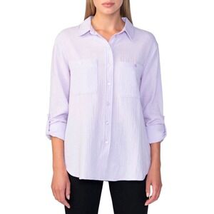 Social Standard by Sanctuary Womens XXL Lavender Gauze Button Down Shirt NWT